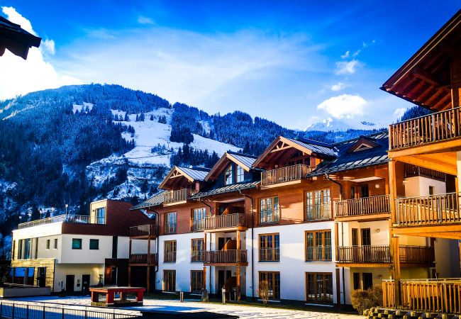 From the penthouse you have a unique view of the huge mountains and the beautiful resort.